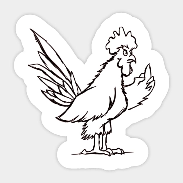 Funny Rooster With Attitude Joke Sticker by ckandrus